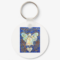 Blue &amp; Gold Cancer Angel - Large keychains