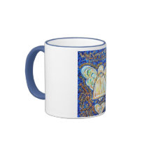 Blue &amp; Gold Cancer Angel - Large mugs