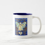 Blue &amp; Gold Cancer Angel - Large mugs