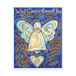 Blue &amp; Gold Cancer Angel - Large Postcards