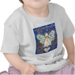 Blue &amp; Gold Cancer Angel - Large t-shirts