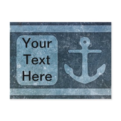 Blue Anchor Add Text/Photo Postcards