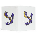 blue anchor and rope sailor boating design binders
