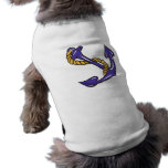 blue anchor and rope sailor boating design dog tee shirt