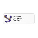 blue anchor and rope sailor boating design custom return address label