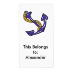 blue anchor and rope sailor boating design custom shipping labels