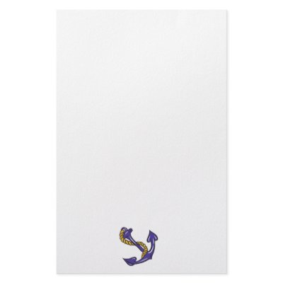 blue anchor and rope sailor boating design custom stationery by sports_shop