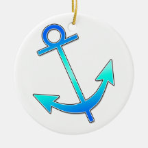 Blue Anchor Christmas Ornaments