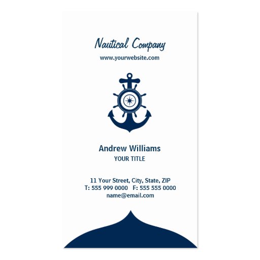 Blue Anchor Nautical business card (front side)