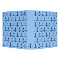 Blue Anchor Pattern Vinyl Binder
