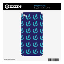 Blue Anchors Skin For The iPhone 4S