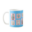 Blue Ancient Egyptian Amulets Mug. by Dianekmt Blue Ancient Egyptian Amulets Mug.