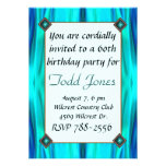 Blue and Aqua Birthday Invitation