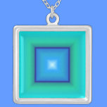 Blue And Aqua Square Necklace necklaces