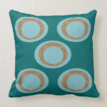 Blue and Beige Circles theme Pillow Cushion