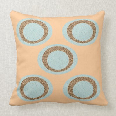 Blue and Beige Circles theme Pillow Cushion by jadavision
