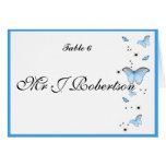 Blue and Black Butterfly Wedding Set Card
