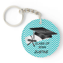 Blue and Black Class Of Graduation Keychain key chains