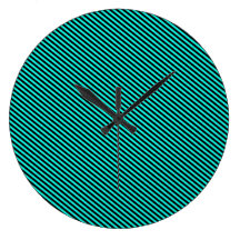 Blue and Black Diagonal Stripes Clock