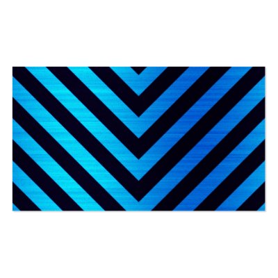 Blue and Black Downward Hazard Stripes Business Cards by graficallyminded