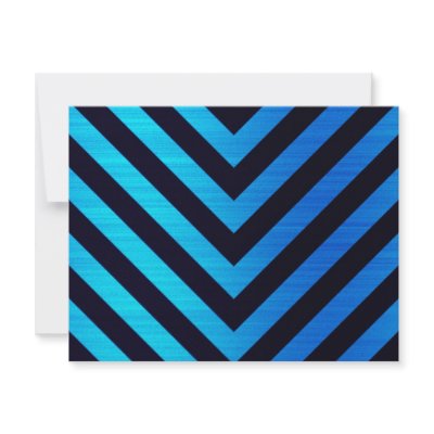 Blue and Black Downward Hazard Stripes Personalized Invites by graficallyminded