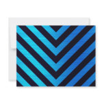 Blue and Black Downward Hazard Stripes Personalized Invites