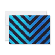 Blue and Black Downward Hazard Stripes Personalized Invitations