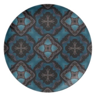 Blue and black Gothic medieval fantasy plate