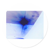 blue and black ink spot round sticker