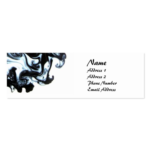 Blue and Black Ink swirl business card (back side)