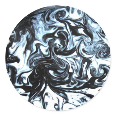 Blue and Black Ink Swirl Stickers by ciararachel