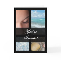 Blue and Black Luxury Spa Resort Theme Greeting Cards