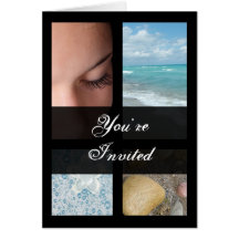 Blue and Black Luxury Spa Resort Theme Greeting Cards