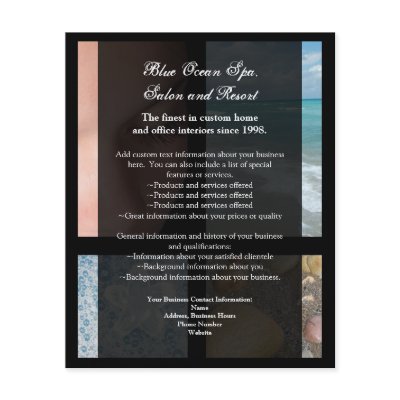 Blue and Black Luxury Spa Resort Theme Flyers by cutencomfy