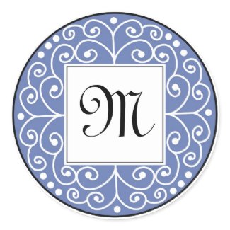 Blue And Black Monogram Sticker sticker