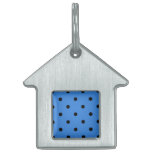 Blue and Black Polka Dot Pattern. pet tags