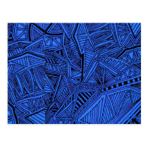 Blue and Black Postcard postcards