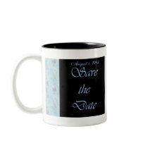 Blue and Black Save the Date Wedding Mug