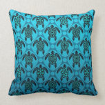 Blue and Black Sea Turtle Pattern Pillows
