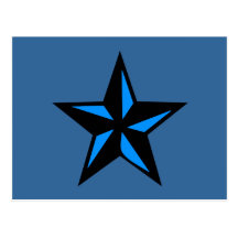 Blue and Black Star Post Card