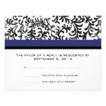 Blue and Black Wedding RSVP Custom Invites