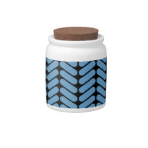 Blue and Black Zig Zag Pattern. Candy Jars