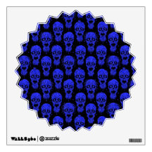 Blue and Black Zombie Apocalypse Pattern Wall Graphics