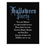 Blue and Blue Halloween Party Invite