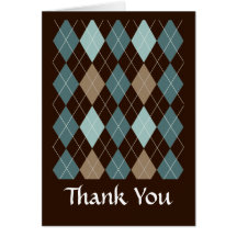 Blue and Brown Argyle Fashion Pattern Card