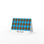 Blue and Brown Argyle Pattern Greeting Cards
