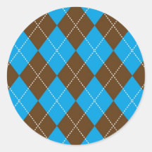 Blue and Brown Argyle Pattern Stickers