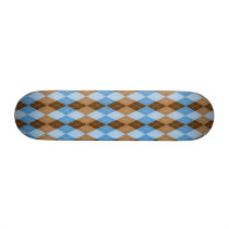 Blue and Brown Argyle Plaid Skate Boards