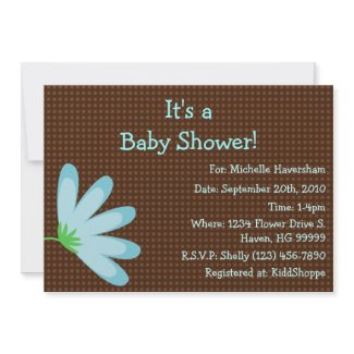 Blue and Brown Baby Shower Invitation invitation