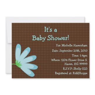 Blue and Brown Baby Shower Invitation invitation
